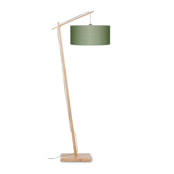 Podna svjetiljka sa zelenim sjenilom i Good &amp; Mojo Andes bambusovom konstrukcijom