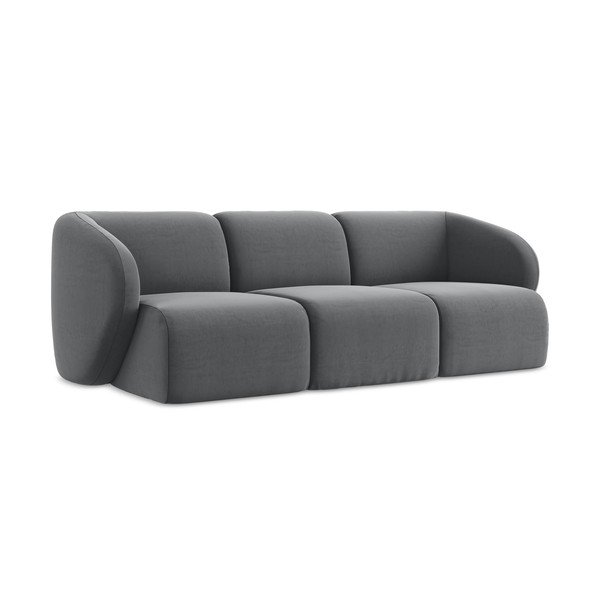Siva baršunasti sofa 244 cm Lani – Makamii-image-1