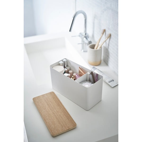 Bijeli organizator s poklopcem od šperploče Yamazaki Rin-image-1