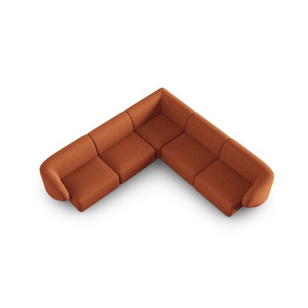 Kutna garnitura od šenila boja terakote Paolo – Milo Casa-image-1