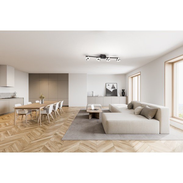 Crno-bijela LED stropna svjetiljka 9,5x78 cm Ray – Fischer & Honsel-image-1