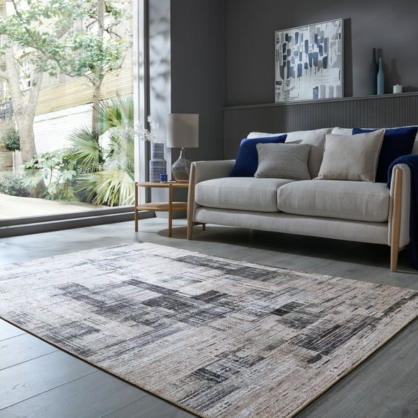 Sivi periv tepih 190x290 cm Silas Abstract – Flair Rugs-image-1