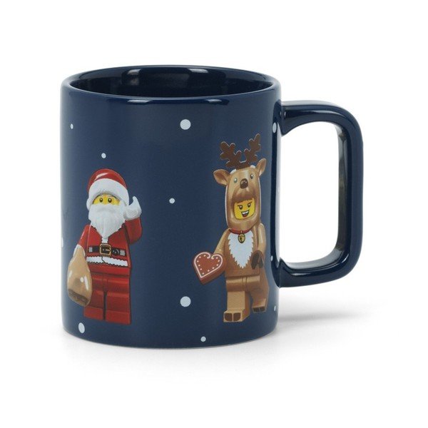 Tamno plava keramička dječja šalica 300 ml Christmas Minifigures – LEGO®