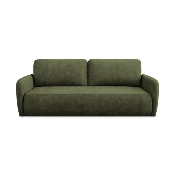 Zelena sklopiva/s prostorom za pohranu sofa od šenila 218 cm Lilo – Makamii