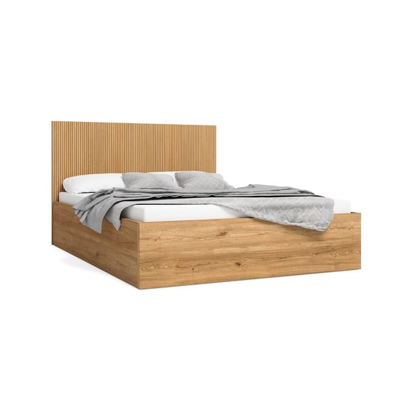 Bračni krevet u dekoru hrasta s prostorom za pohranu 160x200 cm Rayana – Marckeric