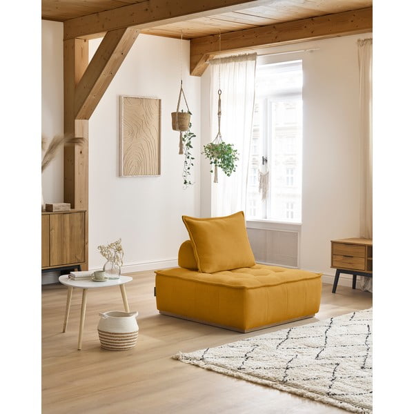 Senf žuta fotelja od šenila Elisa – Bobochic Paris-image-1