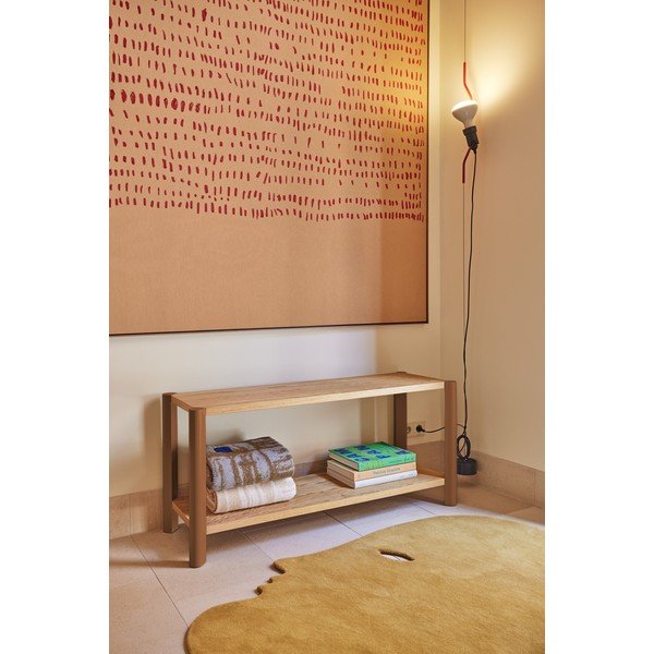 Ciglasti/u svijetloj prirodnoj boji regal u dekoru hrasta 126x59x43 cm Bona – Teulat-image-1