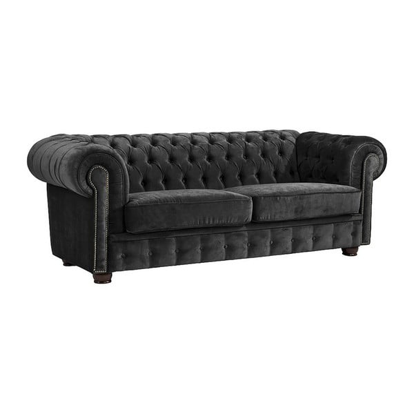 Crna sofa Max Winzer Norwin Velvet, 174 cm