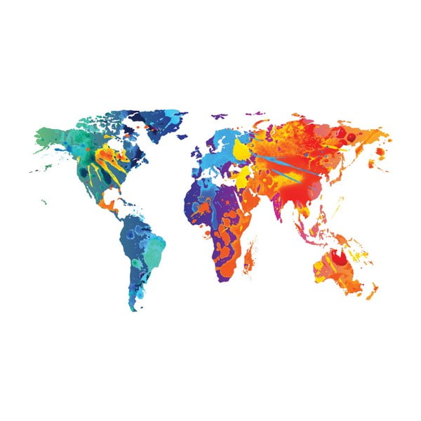 Zidna naljepnica Ambijent Zidna naljepnica Worlds Map Design Watercolor, 60 x 105 cm-image-2