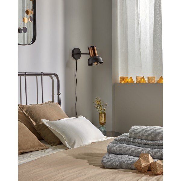 Crna zidna svjetiljka Kave Home Amina-image-3