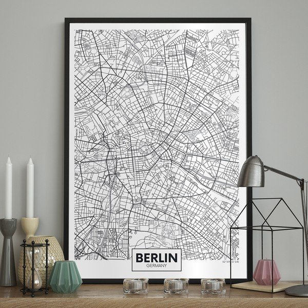 Zidni poster u okviru MAP/BERLIN, 70 x 100 cm-image-1