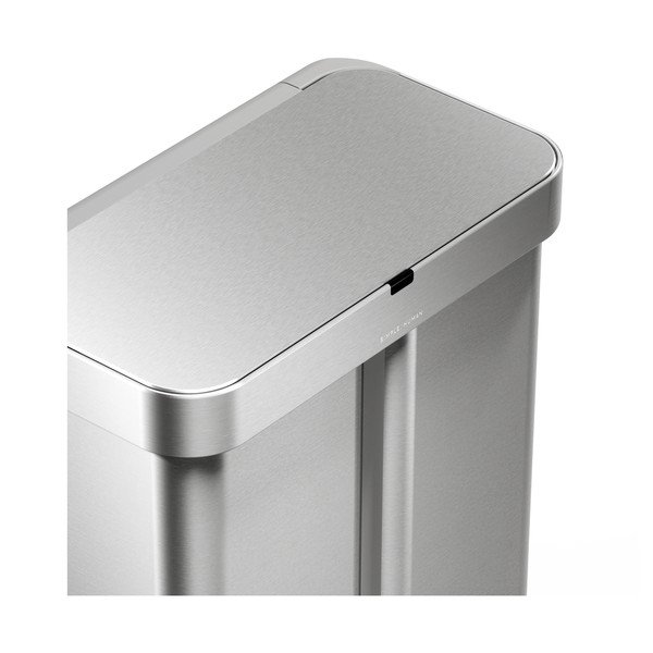 Željezna kanta za smeće 34+24 l za odvojeni otpad/beskontaktna u srebrnoj boji Dual Sensor – simplehuman-image-1
