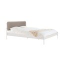 Bijeli željezni tapecirani bračni krevet s podnicom 160x200 cm Eton Basic – noo.ma