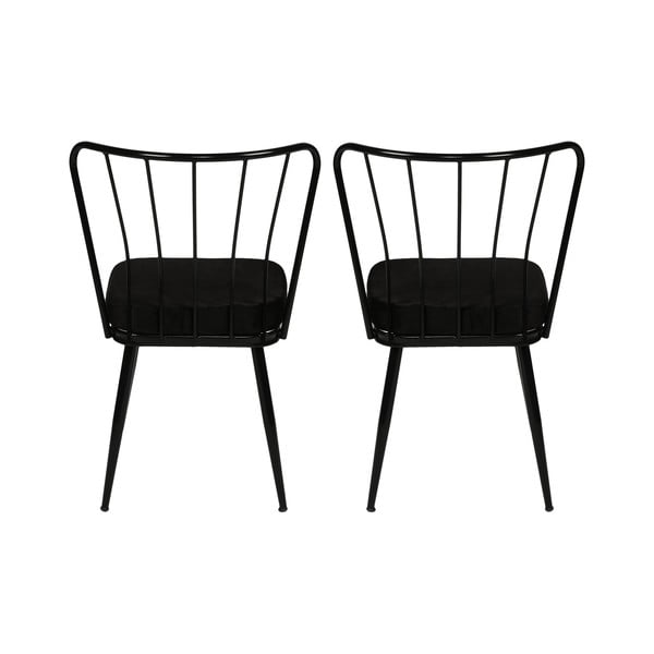 Crne metalne blagovaonske stolice u setu 2 kom Yildiz – Kalune Design-image-3