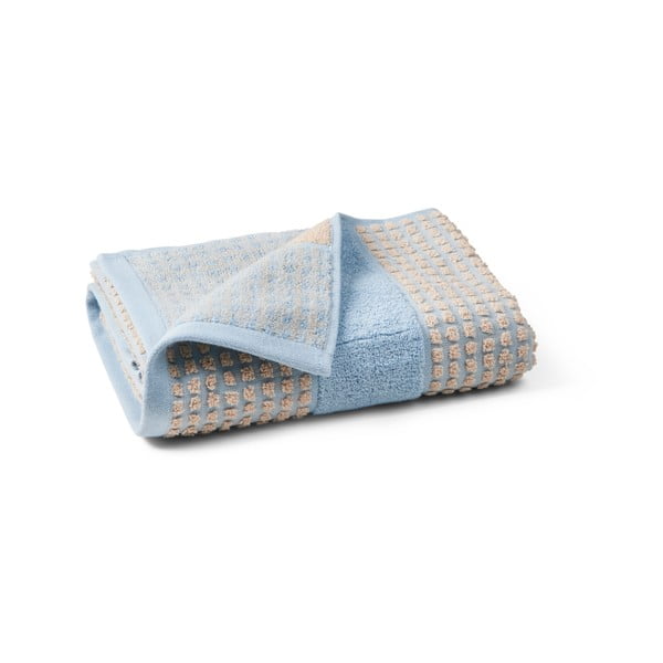 Svijetlo plavo-bež ručnik od organskog pamuka 50x100 cm Check – JUNA-image-2