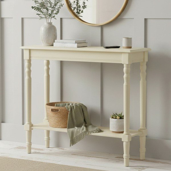 Pomoćni stol od masivnog bora boje slonovače 30x80 cm Heritage – Premier Housewares-image-1