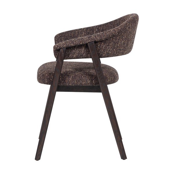 Tamno smeđa podstavljena blagovaonska stolica s naslonima za ruke Tunar – WOOOD-image-3