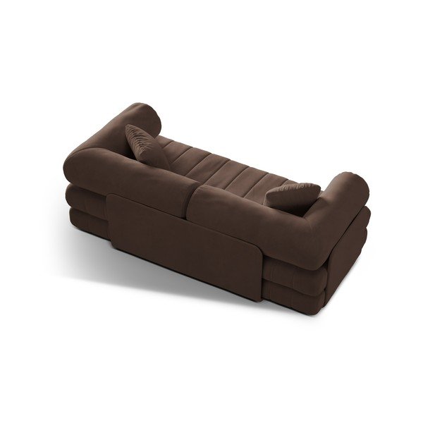 Smeđa baršunasti sklopiva sofa 206 cm Kemi – Cosmopolitan Design-image-3