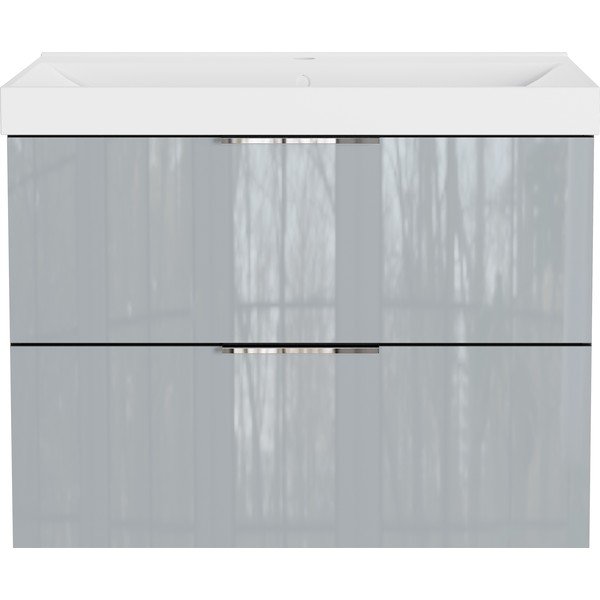 Sivi zidni ormarić za ispod umivaonika u sjajnom dekoru 81x65 cm Celano – Germania-image-3