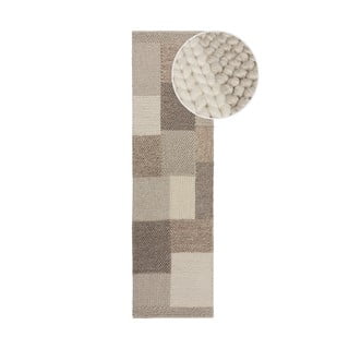 Bež ručno rađena staza od mješavine vune 60x230 cm Minerals Patchwork – Flair Rugs