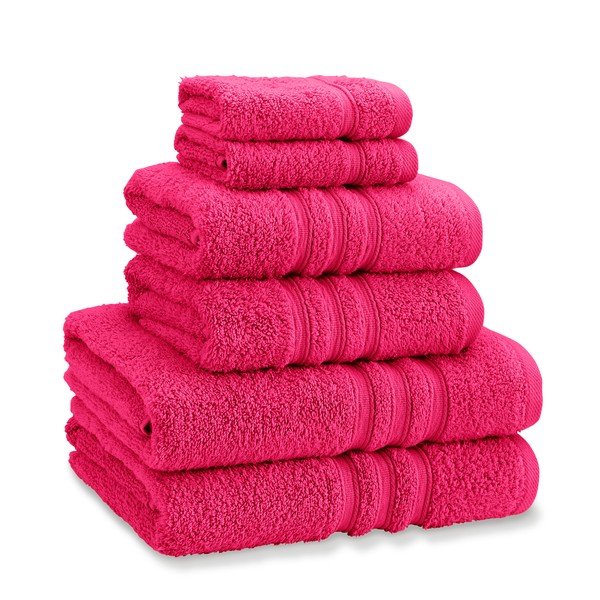 Tamno ružičasti pamučni set ručnika 6 kom od frotira Zero Twist – Catherine Lansfield