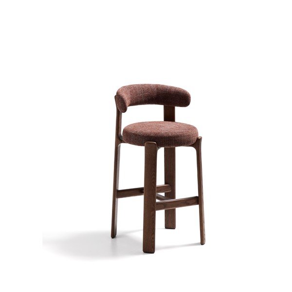 Smeđa/u tamnoj prirodnoj boji barska stolica od čvrste jeseni (visine sjedala 75 cm) Granite – Kave Home