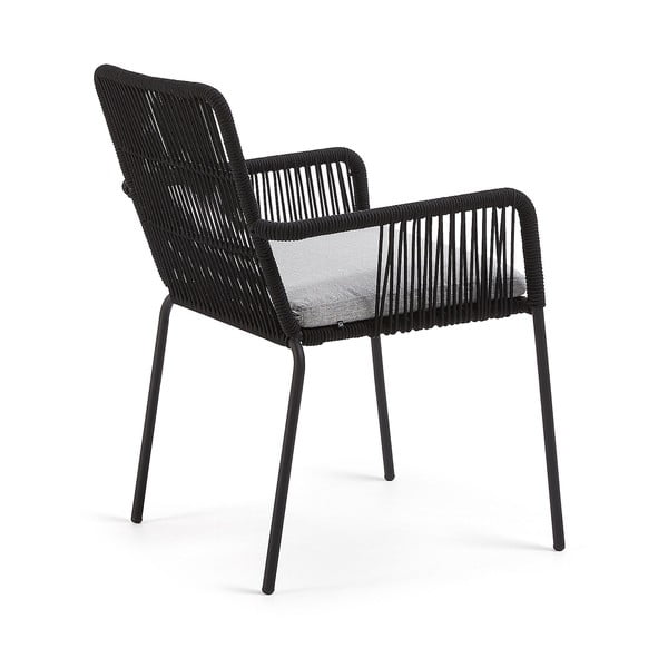 Crna vrtna stolica s metalnom konstrukcijom Kave Home Samt-image-3