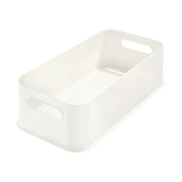 Bijela kutija za pohranu iDesign Eco Handled, 21,3 x 43 cm