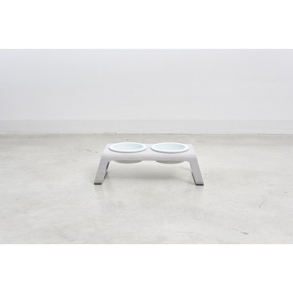 Set posuda s postoljem za pse Desco Ash Black Stained S – MiaCara-image-1