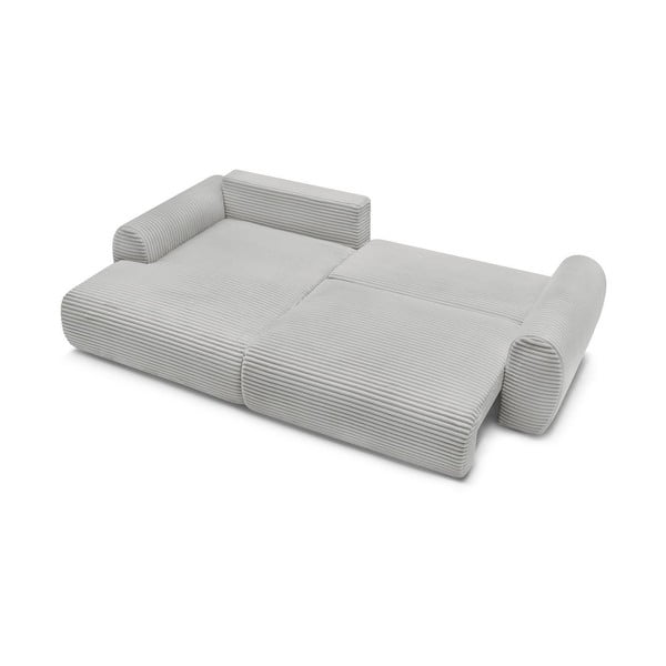 Svijetlo siva sklopiva kutna garnitura od samta (s lijevim kutom) Lucien – Bobochic Paris-image-4