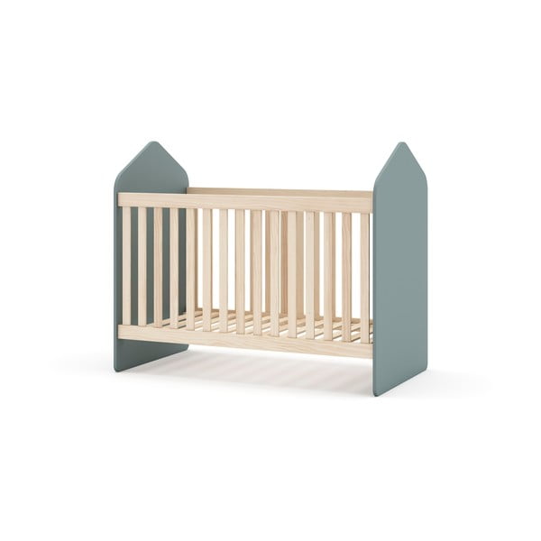 Dječji krevet u dekoru bora 60x120 cm u prirodnoj boji/prljavo zeleni Estefania – Marckeric-image-3