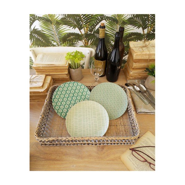 Set od 12 desertnih tanjura od bambusovih vlakana Orchidea Milano Zig