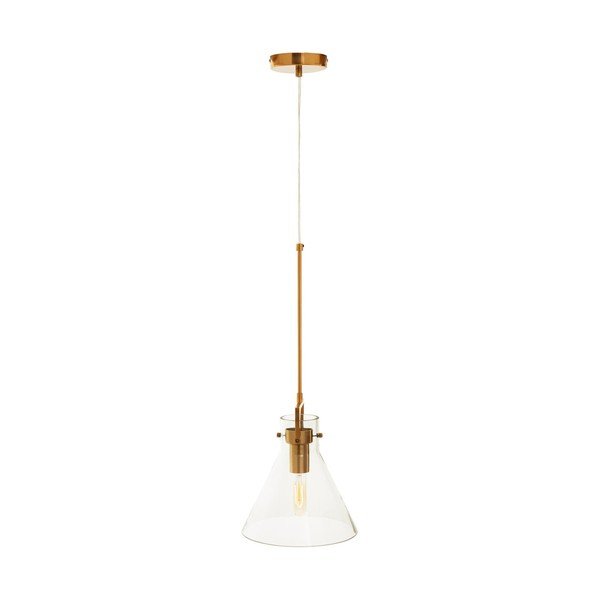 Metalna viseća svjetiljka u zlatnoj boji sa staklenim sjenilom ø 25 cm Trieste – Premier Housewares-image-2