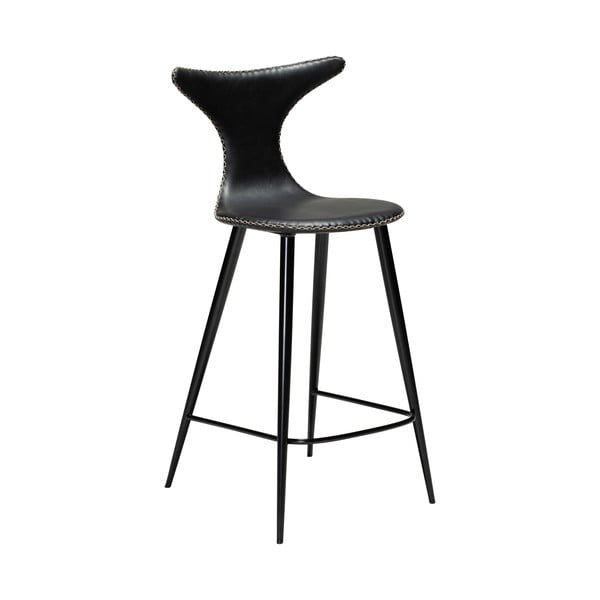 Crna barska stolica od imitacije kože DAN - FORM Denmark Dolphin, visina 97 cm