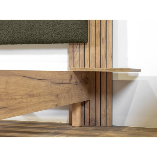 Zeleni bračni krevet s podnicom 160x200 cm Lior – Bobochic Paris-image-3