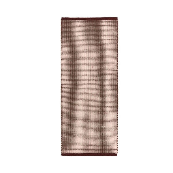 Bordo/u prirodnoj boji ručno rađena vunena staza 80x170 cm Talo – noo.ma