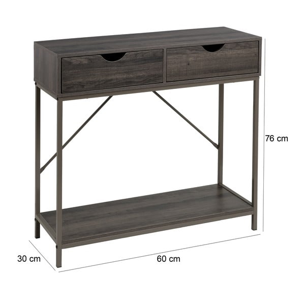 Smeđi pomoćni stol 30x80 cm – Casa Selección-image-4