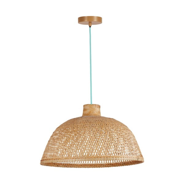 Tirkizna/u prirodnoj boji viseća svjetiljka s bambusovim sjenilom ø 52 cm – SULION