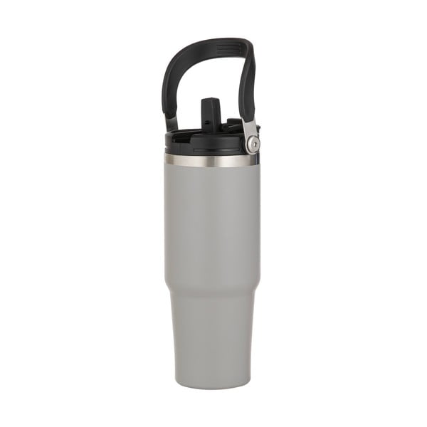 Siva boca za vodu za put od nehrđajućeg čelika 1 l Eco – Ladelle-image-3