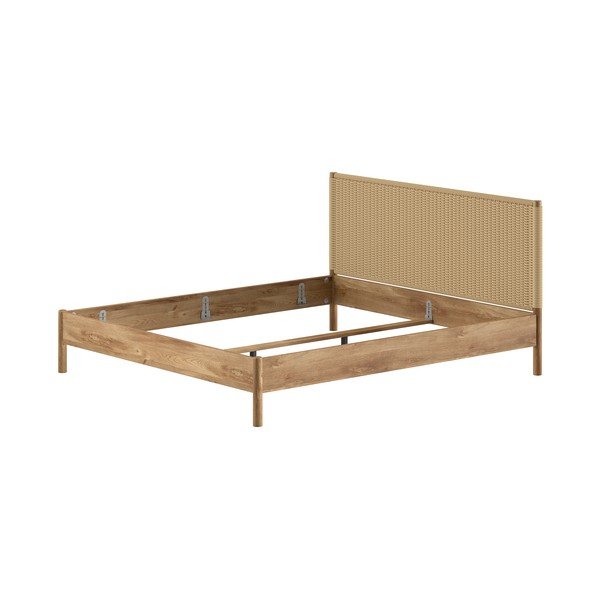 Bračni krevet od punog hrasta bez podnice 180x200 cm u prirodnoj boji Olive Rope – Vipack-image-2