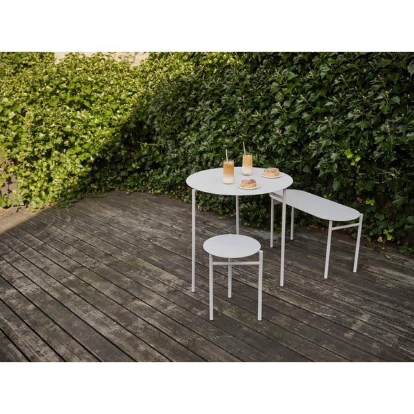 Svijetlo siva metalna vrtna klupa Disc – Zone-image-1