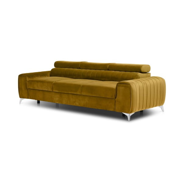 Senf žuta baršunasti sklopiva sofa 261 cm Laurence – ELTAP-image-2