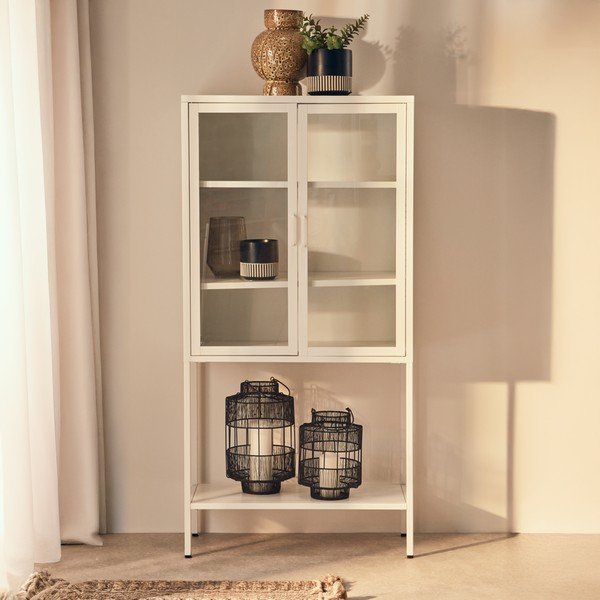Bijela željezna vitrina 75x150x35 cm Acier – Premier Housewares-image-2