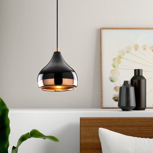 Viseća svjetiljka u crno-bakrenoj boji Opviq lights Yildo, ø 17 cm-image-4