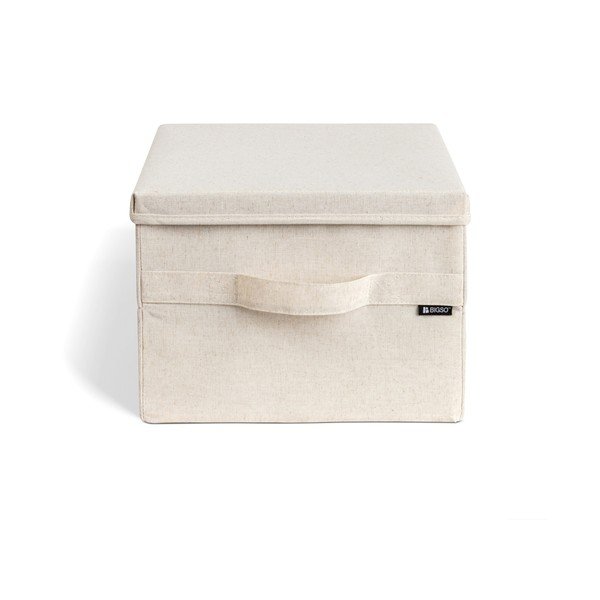 Bež tekstilna kutija za pohranu s poklopcem 31x41x22 cm Soft Storage Medium – Bigso
