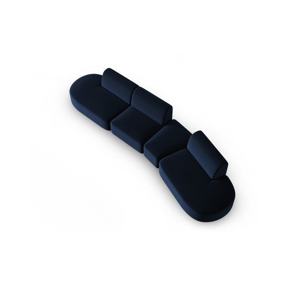 Plava baršunasti sofa s desnim kutom 428 cm Paolo – Milo Casa-image-1