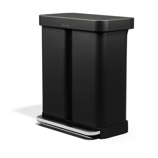 Mat crna željezna kanta za smeće 34+24 l za odvojeni otpad/s pedalom – simplehuman-image-3