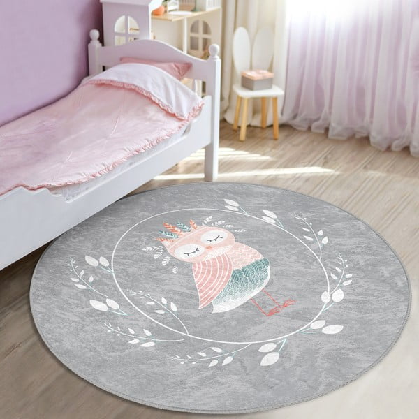 Sivi dječji tepih ø 100 cm Comfort – Mila Home-image-1
