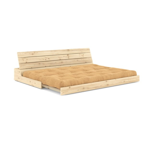 Senf žuta/svjetlo smeđa sklopiva sofa od samta 196 cm Base – Karup Design-image-4