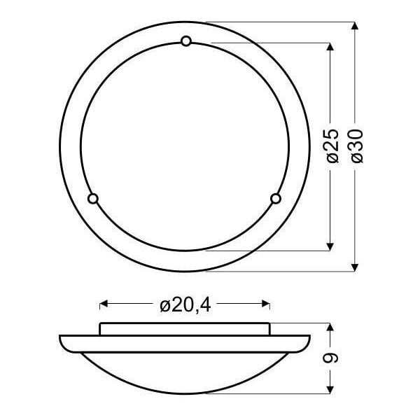 Bijela/u prirodnoj boji LED stropna svjetiljka sa staklenim sjenilom ø 30 cm Pine – Candellux Lighting-image-1